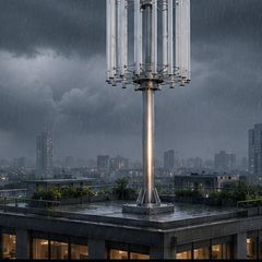B16 wind turbine in monsoon rain